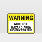 Custom Gate Signs,Warning Multiple Hazard Area Sign